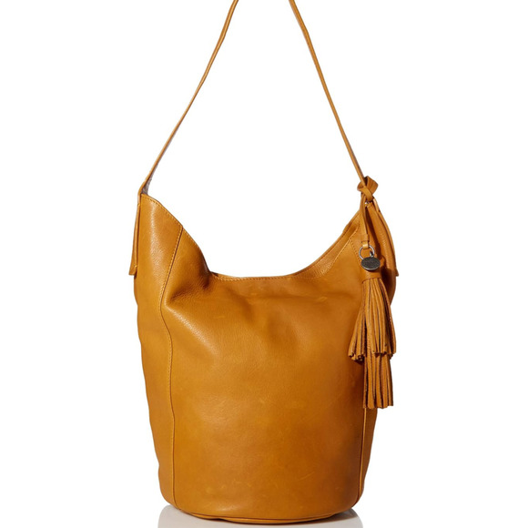 Lucky Brand Mak Shoulder leather bag, Safron color, Magnetic snap closure, NWT. - Picture 2 of 13